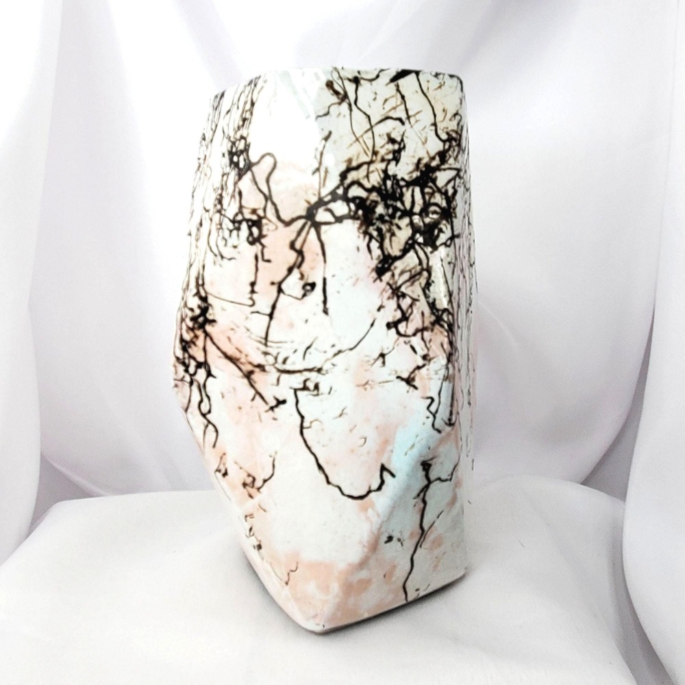 Raku Horse Hair Pottery Vase 7" by Cherie Ramsdell Dakota Bones Ltd South Dakota